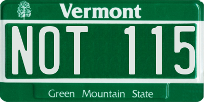 VT license plate NOT115