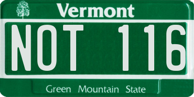 VT license plate NOT116