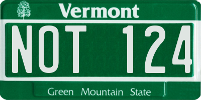 VT license plate NOT124