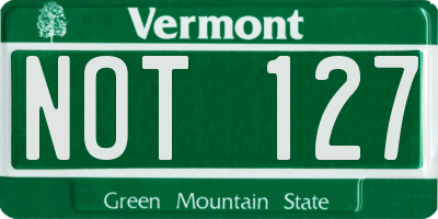 VT license plate NOT127