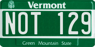 VT license plate NOT129