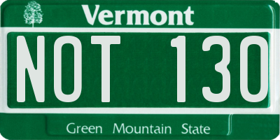 VT license plate NOT130