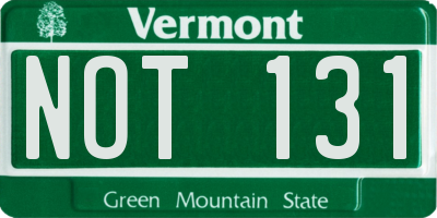 VT license plate NOT131