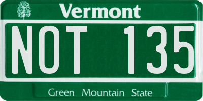 VT license plate NOT135