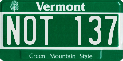 VT license plate NOT137