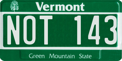 VT license plate NOT143