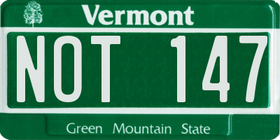 VT license plate NOT147