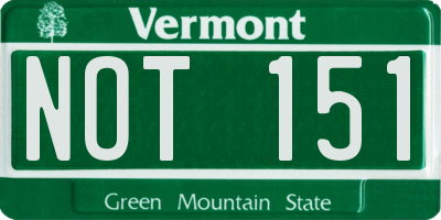 VT license plate NOT151