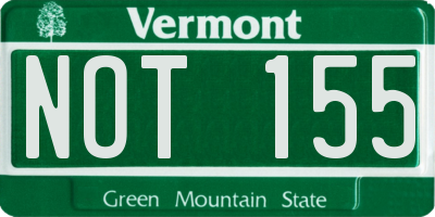 VT license plate NOT155