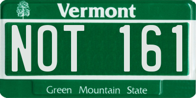 VT license plate NOT161