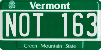 VT license plate NOT163