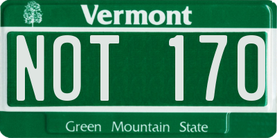 VT license plate NOT170