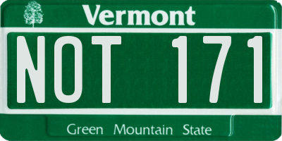 VT license plate NOT171