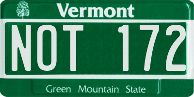 VT license plate NOT172