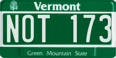 VT license plate NOT173