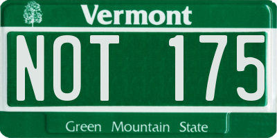 VT license plate NOT175