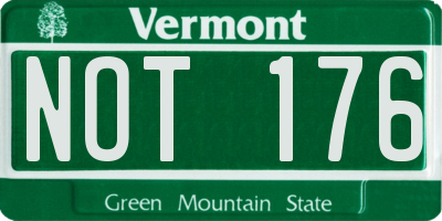 VT license plate NOT176
