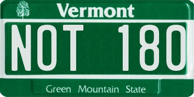 VT license plate NOT180