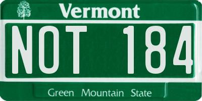VT license plate NOT184
