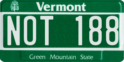 VT license plate NOT188