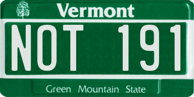 VT license plate NOT191