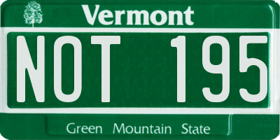 VT license plate NOT195