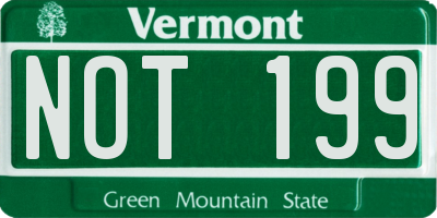 VT license plate NOT199
