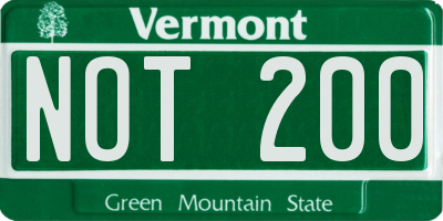 VT license plate NOT200