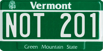 VT license plate NOT201