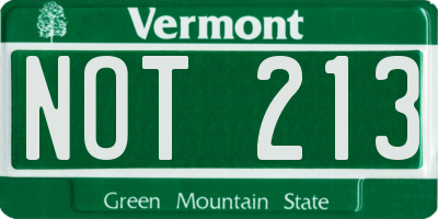VT license plate NOT213