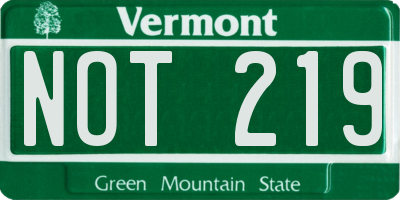 VT license plate NOT219