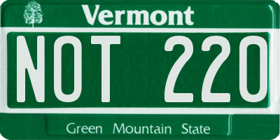 VT license plate NOT220