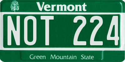 VT license plate NOT224