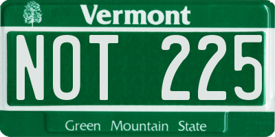 VT license plate NOT225