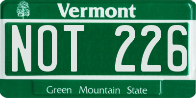 VT license plate NOT226