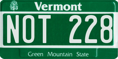 VT license plate NOT228