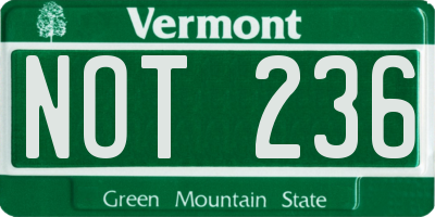 VT license plate NOT236