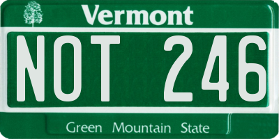 VT license plate NOT246