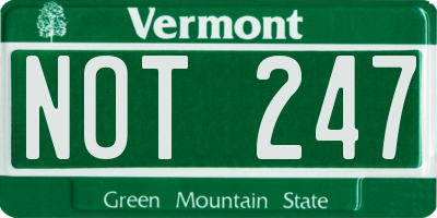 VT license plate NOT247