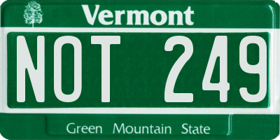 VT license plate NOT249