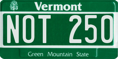 VT license plate NOT250