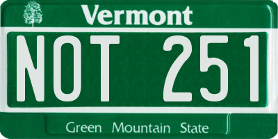 VT license plate NOT251