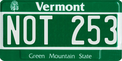 VT license plate NOT253