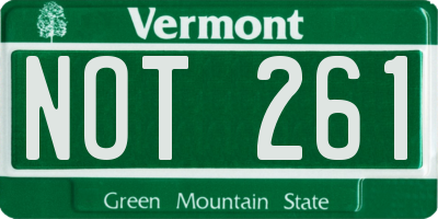 VT license plate NOT261