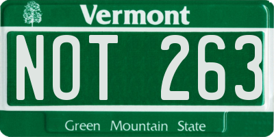VT license plate NOT263