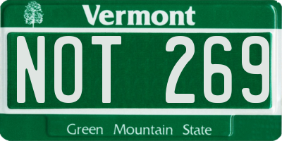 VT license plate NOT269
