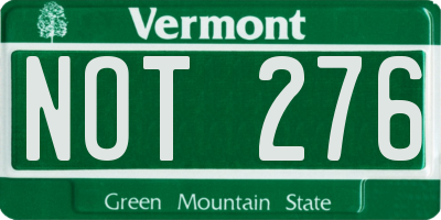 VT license plate NOT276