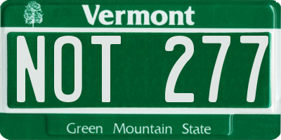 VT license plate NOT277