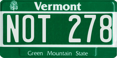 VT license plate NOT278