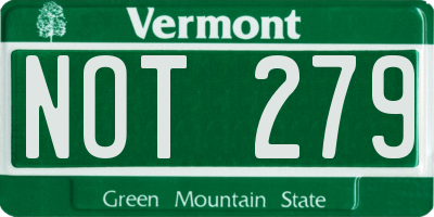 VT license plate NOT279